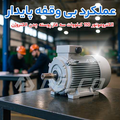 الکتروموتور 110 کیلووات سه فاز پوسته چدن الکتروژن